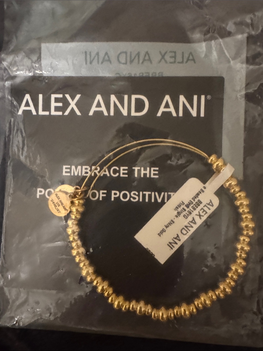 New In Bag Alex and Ani Gold Beaded Bangle Bracelet